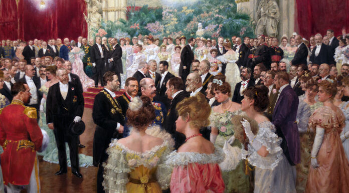 Komzák. Bad’ner Mad’ln Bal à l’hôtel de ville de Vienne (Autriche) en présence du maire, Karl Lueger. Wilhelm Gause, 1904