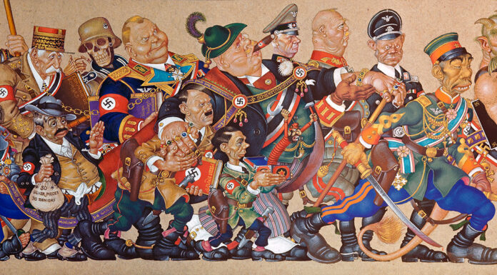 “Vent’anni di beffe” di Carlo Veneziani Satan Leads the Ball (1942), Arthur Szyk (1894-1951)