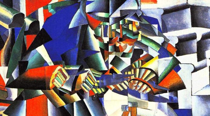 “L’uomo di fil di ferro” di Ciro Kahn The knifegrinder (1912), di Kazimir Malevich