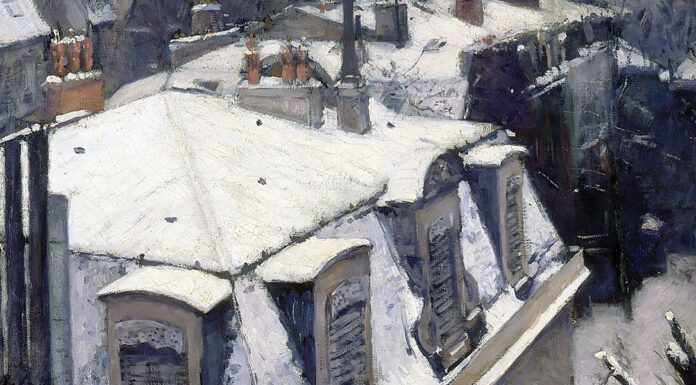 “Di sopra i tetti” di Anna Vertua Gentile View of Roofs (Snow Effect) or Roofs under Snow, Gustave Caillebotte (1878)