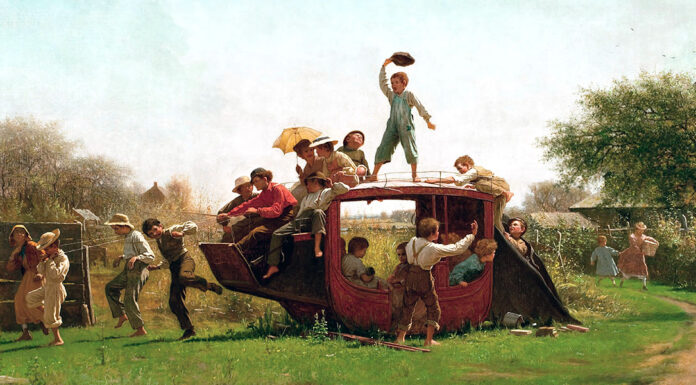 “Piccoli uomini” di Louisa May Alcott The Old Stagecoach (1871). Eastman Johnson