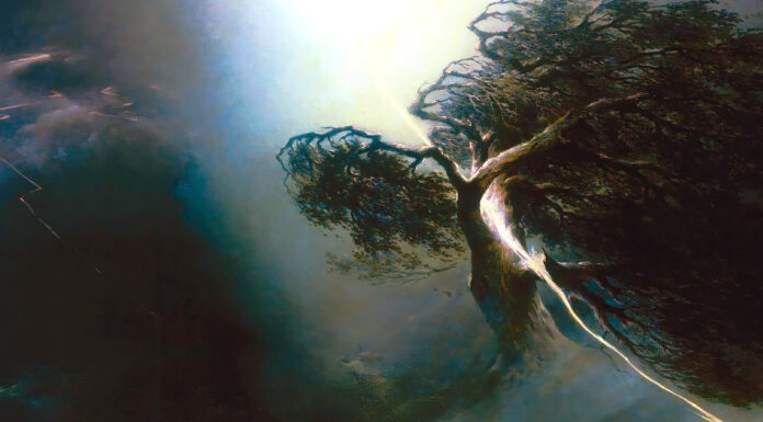 “Le forze della natura” di Max Wilhelm Meyer Oak fractured by a lightning. Allegory on the artist’s wife death, Maxim Vorobiev (1842)