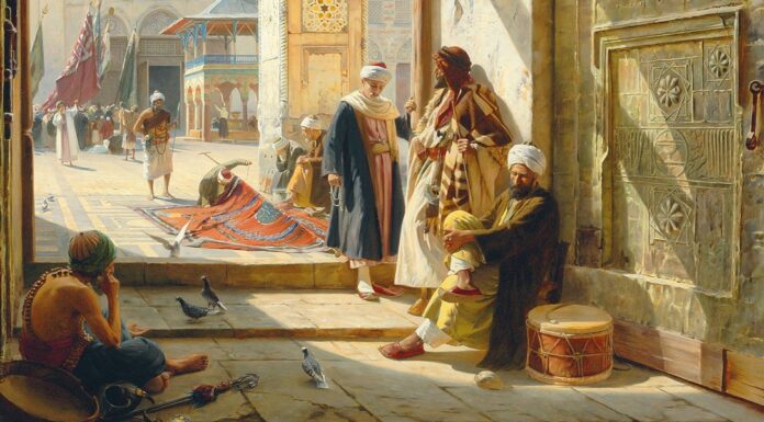 “Viaggi di Pietro della Valle, il Pellegrino. Volume primo” di Pietro Della Valle A Portrait of the Gate of the Great Umayyad Mosque, Damascus, Gustav Bauernfeind (1890)