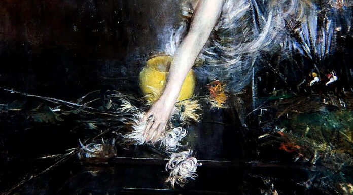 “Gli orecchini di Stefania” di Giustino Ferri Arm with Vase of Flowers, Giovanni Boldini (1910)