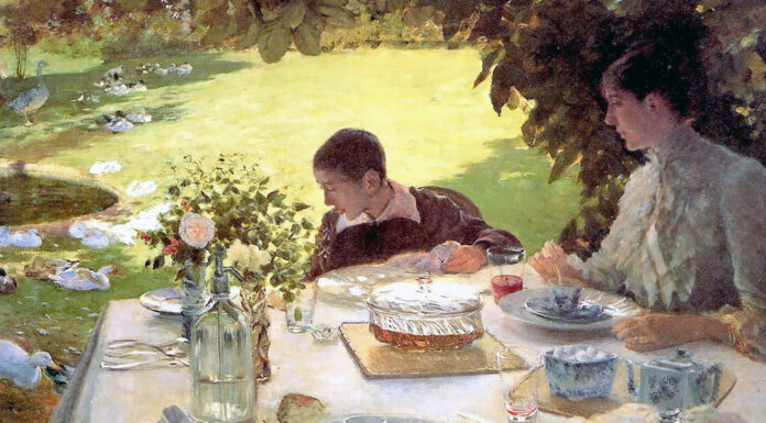 “La ragione degli altri” di Luigi Pirandello Breakfast in the Garden, Giuseppe de Nittis (1883)