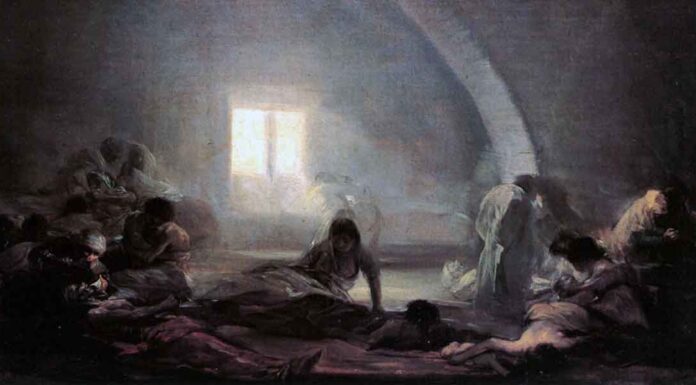 “Del governo della peste e della maniera di guardarsene” di Lodovico Antonio Muratori Plague Hospital, by Francisco Goya (1800)