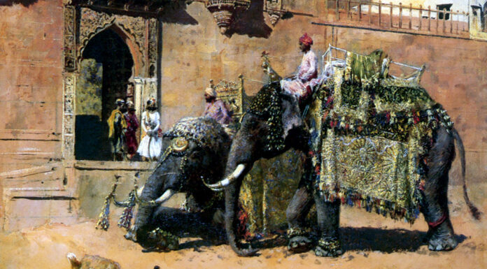 “Viaggi di Pietro della Valle, il Pellegrino. Volume secondo” di Pietro Della Valle Elephants at the Palace of Jodhpore. Edwin Lord Weeks