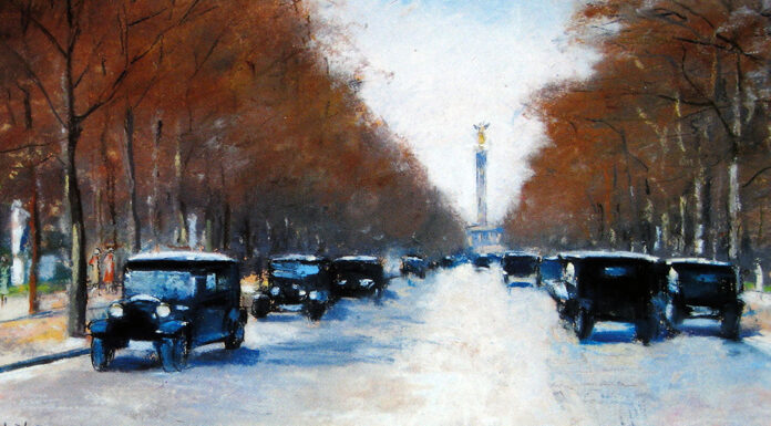 “Etzel Andergast” di Jakob Wassermann Tiergartenallee mit Siegessäule. Lesser Ury