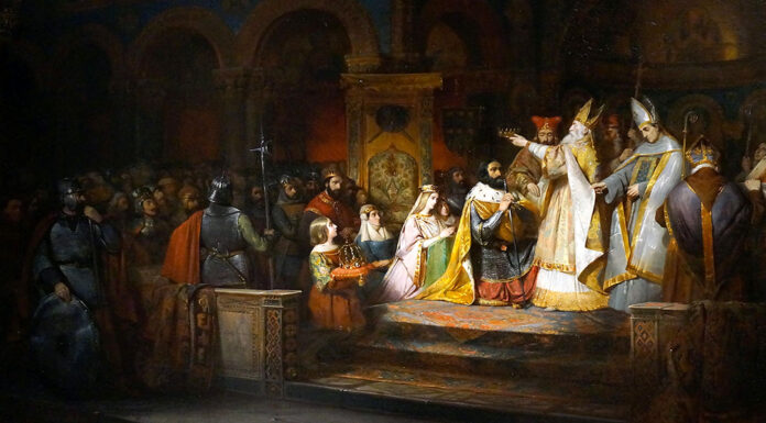 “Storia di Carlomagno. Volume secondo” di Jean Baptiste Honoré Raymond Capefigue Charlemagne couronné roi des Lombards à Milan par le pape Adrien Ier, le 5 juin 774 (1837). Claude Jacquand
