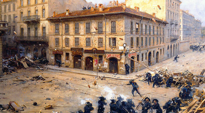 “L’Italia nel 1898” di Napoleone Colajanni “Episodio dei moti rivoluzionari alla Foppa” di Achille Beltrame