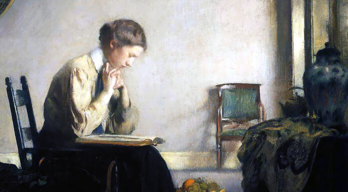 “In collegio” di Anna Vertua Gentile Girl Reading by Edmund Charles Tarbell