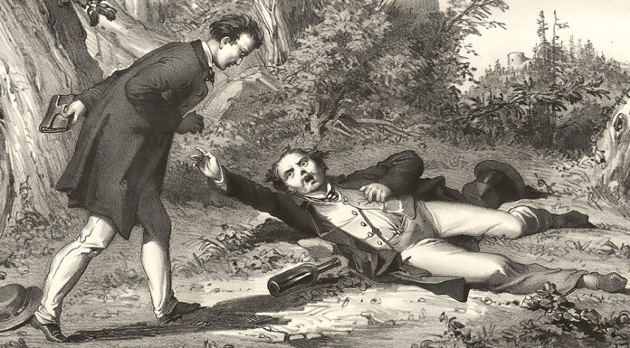 “Troupmann o L’assassinio della famiglia Kinck” di Ulisse Barbieri Troppmann empoisonne Jean Kinck dans la forêt de Wattwiller. Pinot et Sagaire éditeurs à Épinal