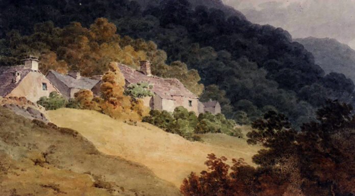 “La paura che uccide” di Henry de Vere Stacpoole Cottages among Woods in a Hilly Landscape. Thomas Richard Underwood