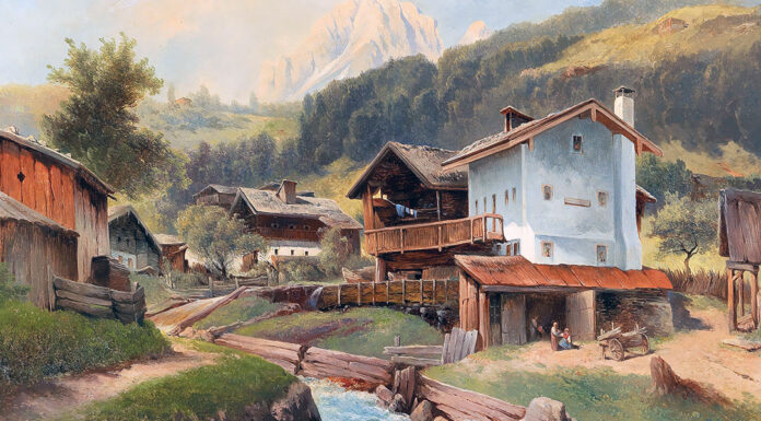 “Quella voce!” di Anna Vertua Gentile Mountain Village by a Stream. Karl Haunold