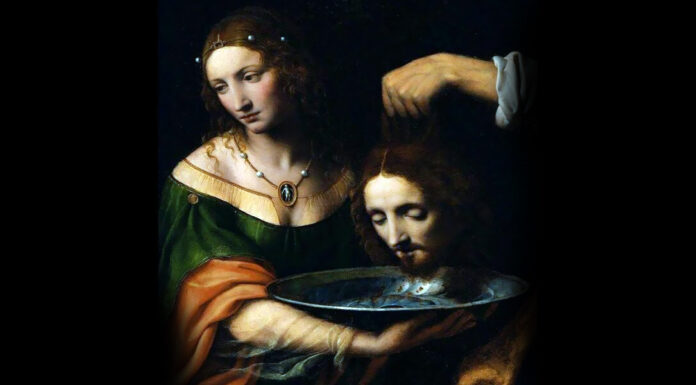 “Il Mistero di Salbertrand” di Vittorio Cian Salomè con la testa del Battista. Bernardino Luini