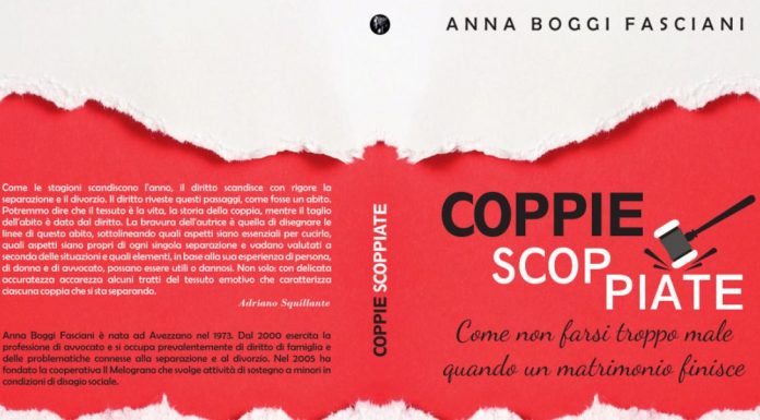 “Coppie scoppiate”: Anna Boggi Fasciani, avvocato del Foro di Avezzano, spiega in un libro come non farsi troppo male quando un matrimonio finisce Copertina Coppie scoppiate