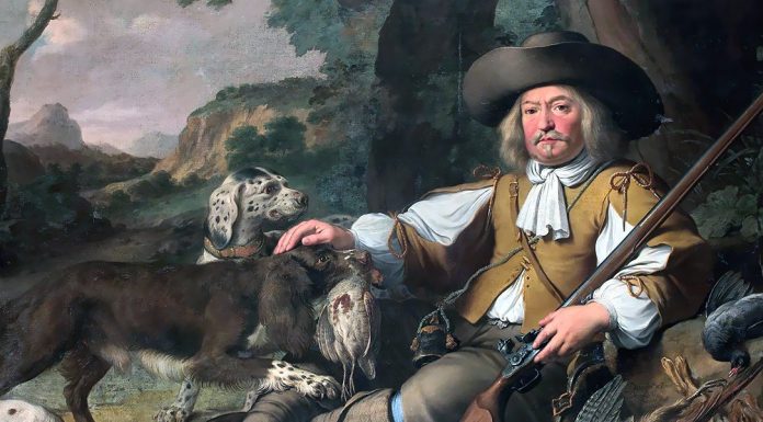 Weber. “Der Freischütz” Jean Daret (1614-1668) and Nicasius Bernaerts (1620-1678), Portrait de chasseur assis en compagnie de ses chiens