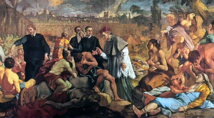 “La peste di Milano del 1630” di Giuseppe Ripamonti Il cardinale Federico Borromeo visita il lazzaretto durante la peste del 1630, Pinacoteca Ambrosiana, Milano. Luigi Pellegrini detto Scaramuccia