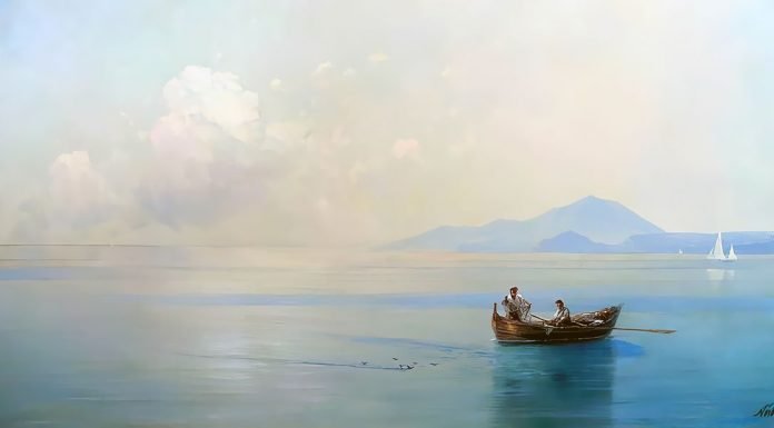 “In coperta” di Giovanni Descalzo Calm Sea. Landscape with fishermen, Ivan Aivazovsky (1887)
