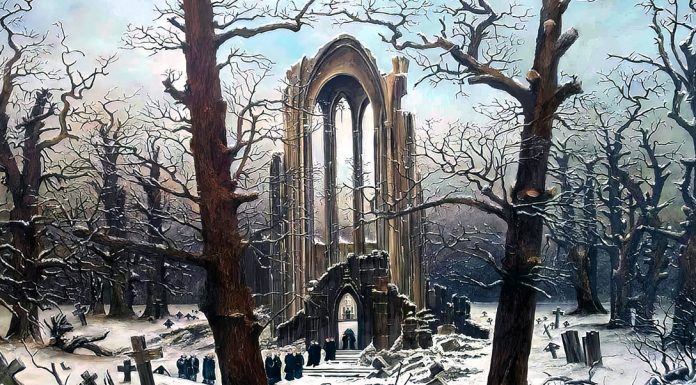 “Racconti incredibili” di Ferruccio Rizzatti “Monastery burial-ground under snow”. Caspar David Friedrich