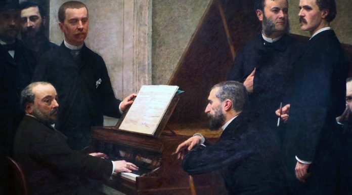 Chabrier. “Bourrée fantasque” Henri Fantin-Latour, Attorno al piano, 1885
