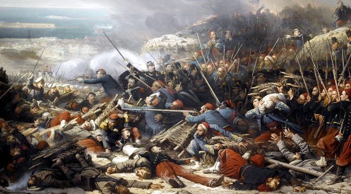 “Aristocrazia. Il segreto di Matteo Arpione” di Vittorio Bersezio “Combat dans la gorge de Malakoff, le 8 septembre 1855” di Adolphe Yvon