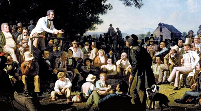 Traduttore per “Disobbedienza civile” cercasi Stump Speaking, 1853–54, di George Caleb Bingham