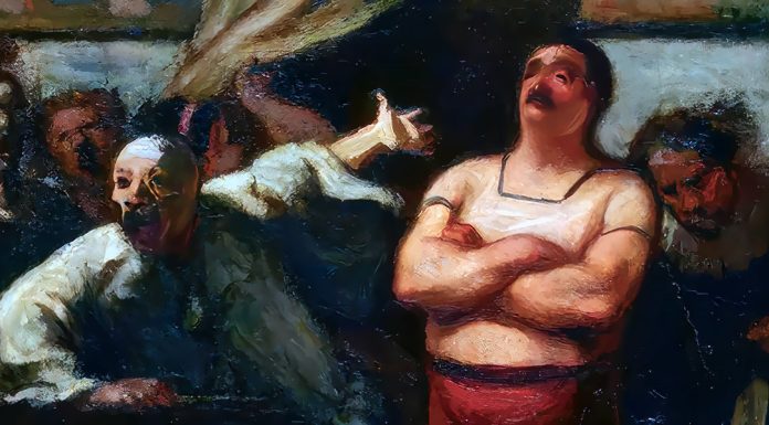 “Liliom” di Ferenc Molnár Barker at a fair booth, Honore Daumier
