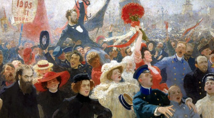 “Sorel” di Cesare Goretti Demonstration on October 17, 1905. Ilya Repin