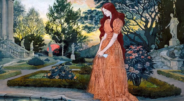 “Chanson triste” di Henri Duparc “Young woman in a garden”. Eugène Samuel Grasset