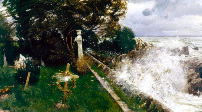 “L’isola dei fiori” di Attilio Frescura Seaside Cemetery, Adolf Hirémy-Hirschl (1897)