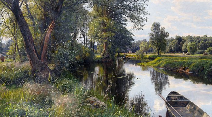 Webern. “Im Sommerwind” “Summer landscape with river floodplain”. Peder Mørk Mønsted