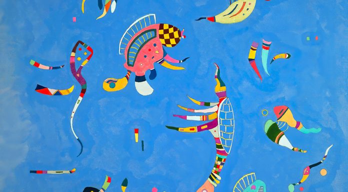 “Piripicchio in aereoplano” di Augusto Piccioni (alias Momus) Sky Blue, Wassily Kandinsky (1940)