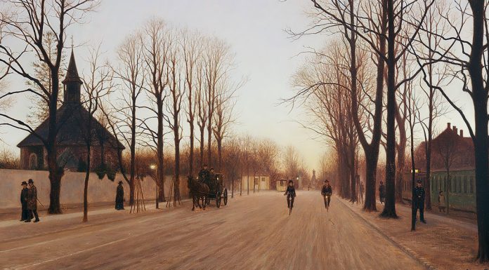 “Impressioni boreali” di Luigi Barzini View of Frederiksberg Allé at sunset on a winter day. Adolph Larsen