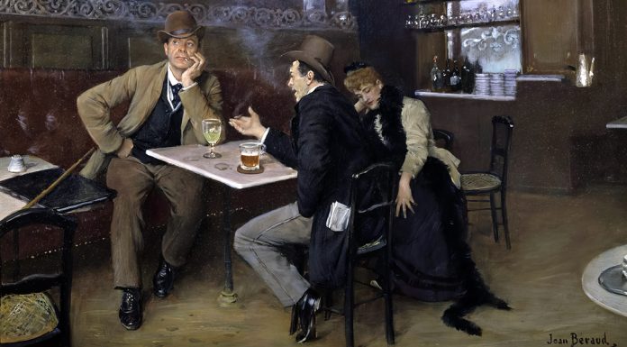 “Il signor Lecoq” di Émile Gaboriau “Au Bistro”. Jean Beraud