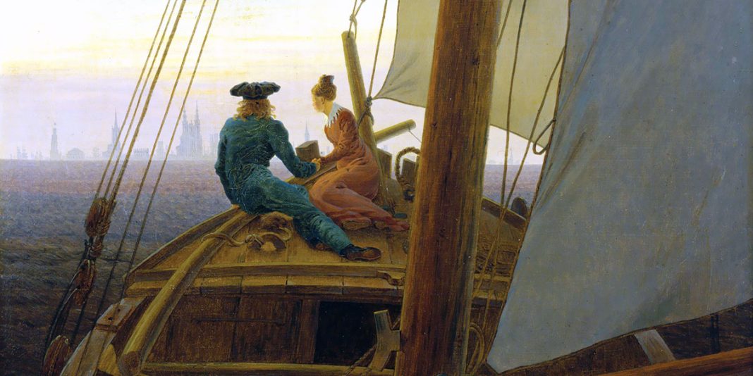 “On a Sailing Ship” di Caspar David Friedrich