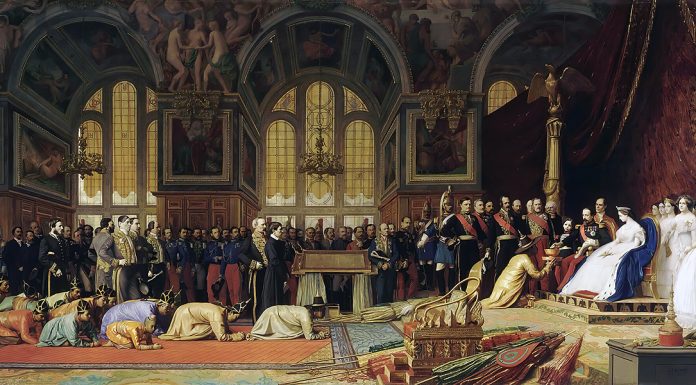 “L’imperatore” di Alfred Neumann Napoleon III, Eugenie and their Son for Adoption Siamese Ambassadors, Jean-Léon Gérôme