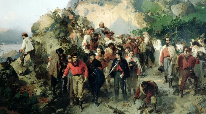 “La verità sul fatto d’Aspromonte” di Alexandre Dumas The Wounded Garibaldi after the Battle of Aspromonte, Gerolamo Induno (c.1862)