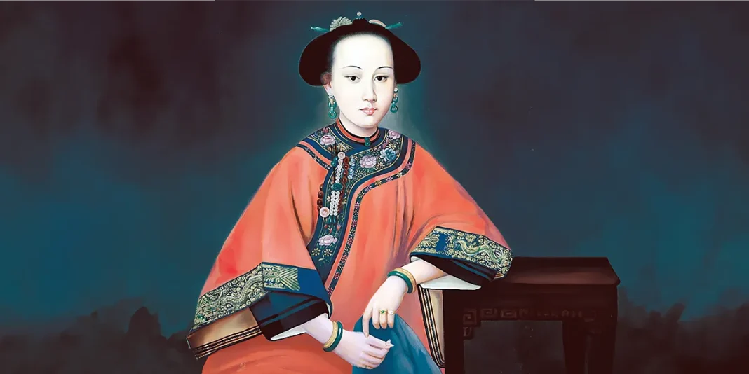 Portrait of Lady Hoja, Consort of the Qing Dynasty Qianlong Emperor.