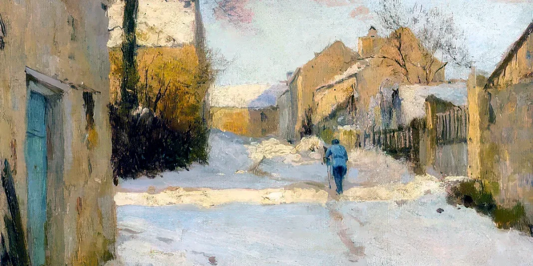 A Village Street in Winter, Alfred Sisley (1893)