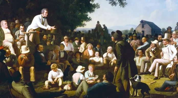 “Disobbedienza civile” di Henry David Thoreau Stump Speaking, 1853–54, di George Caleb Bingham