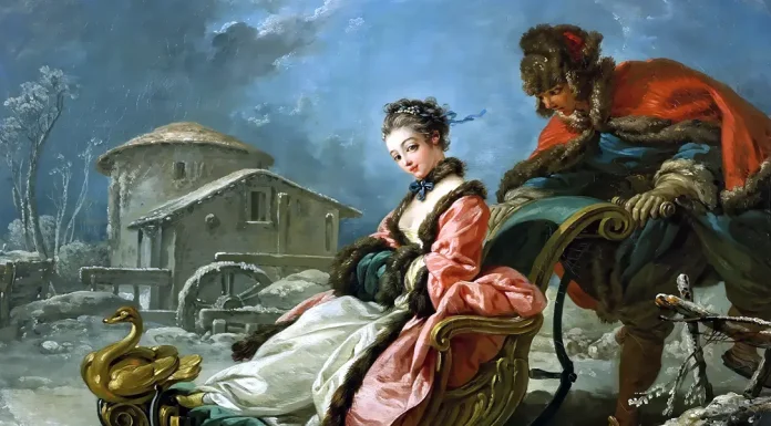 “Die musikalische Schlittenfahrt” di Leopold Mozart Quattro stagioni: inverno. Francois Boucher