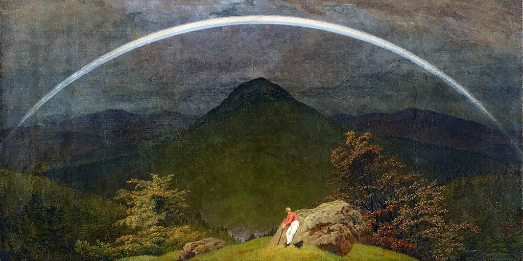 Mountain Landscape with Rainbow. Caspar David Friedrich