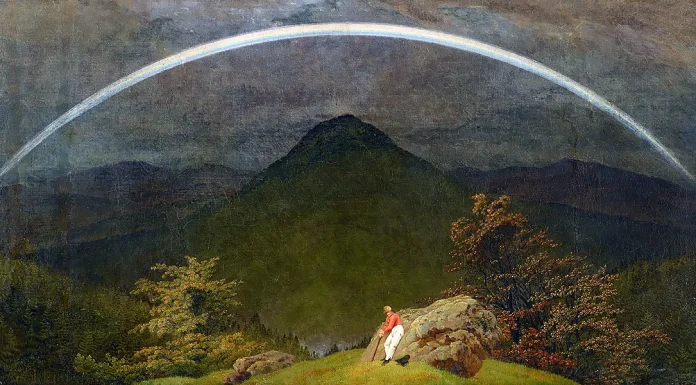 Strauss. “Ein Heldenleben” Mountain Landscape with Rainbow. Caspar David Friedrich