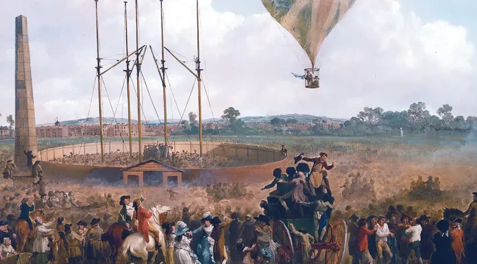 Haydn. “Sinfonia n° 94” L’ascesa del pallone di Lunardi da St George’s Fields’. Julius Caesar Ibbetson