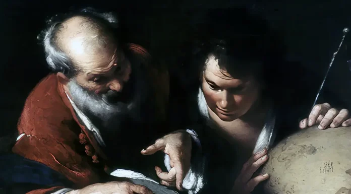 “Eratostene e la misurazione del meridiano terrestre” di Mario Gaetano Columba Eratosthenes Teaching in Alexandria, Bernardo Strozzi (1635)