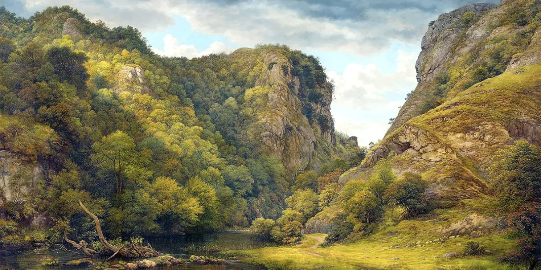 English Mountain Landscape. John Linnell