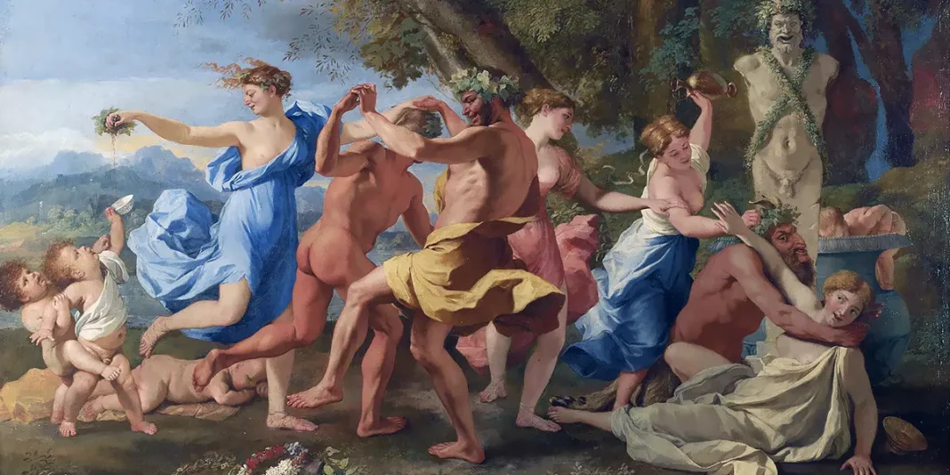 Bacchanale devant une statue de Pan. Nicolas Poussin