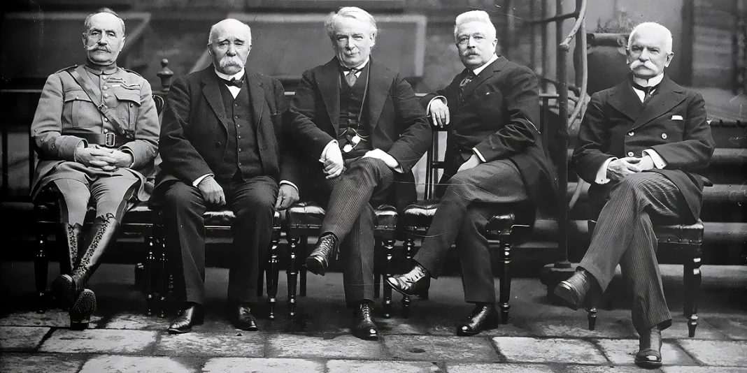 Foch, Clemenceau, Lloyd George, Orlando, Sonnino