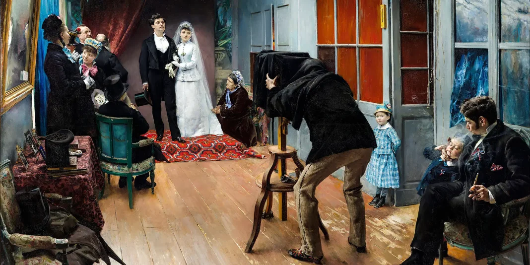 Wedding in the Photographer’s Studio (1879). Pascal Dagnan-Bouveret